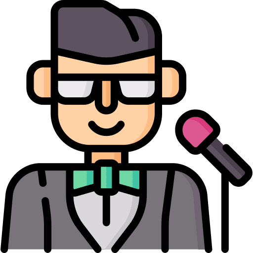 Host caucasian professions and jobs man icon