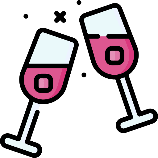 Champagne drink set champagne food and restaurant icon