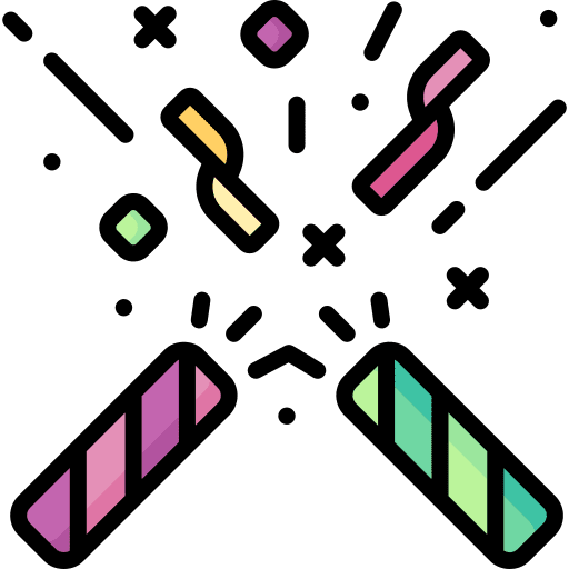 Confetti party fun birthday icon