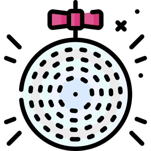 Disco ball marriage wedding birthday and party icon