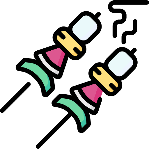 Skewer food and restaurant bbq meat icon
