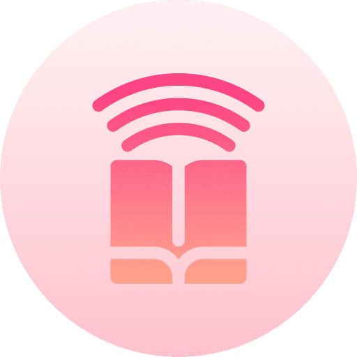 Audiobook waves wifi book icon Audiobook waves wifi book icon
