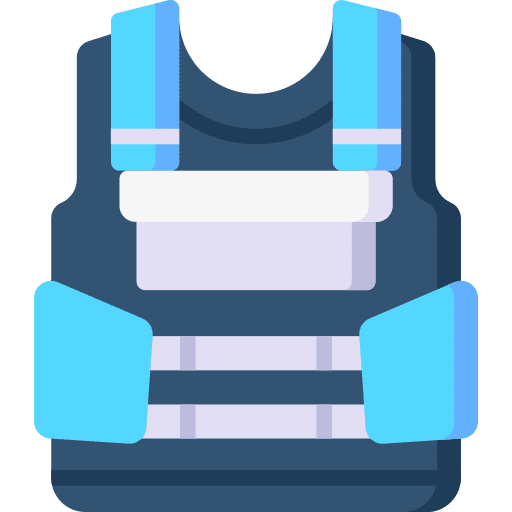 Bulletproof vest high visibility vest lifesaver security icon Bulletproof vest high visibility vest lifesaver security icon