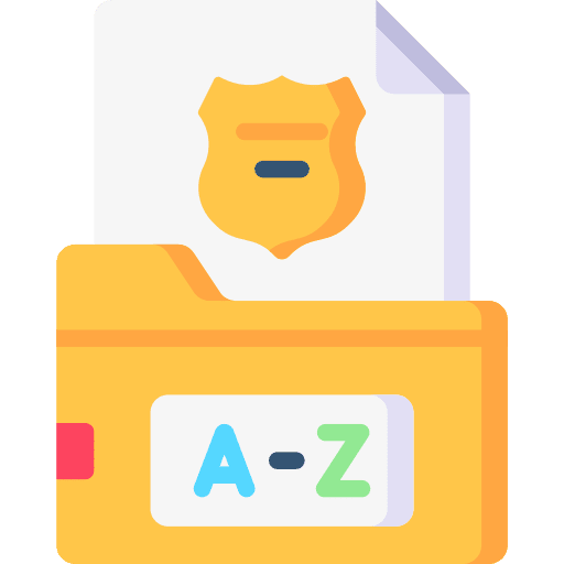 Police badge newspaper archive files and folders icon Police badge newspaper archive files and folders icon