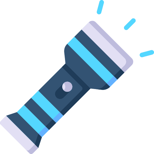 Flashlight illumination electronics investigation icon Flashlight illumination electronics investigation icon