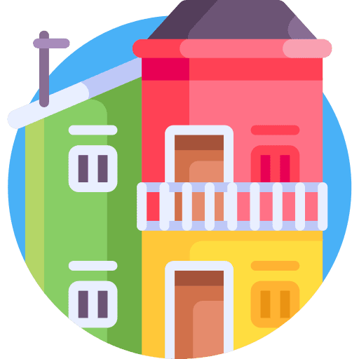 La boca neighborhood building house icon