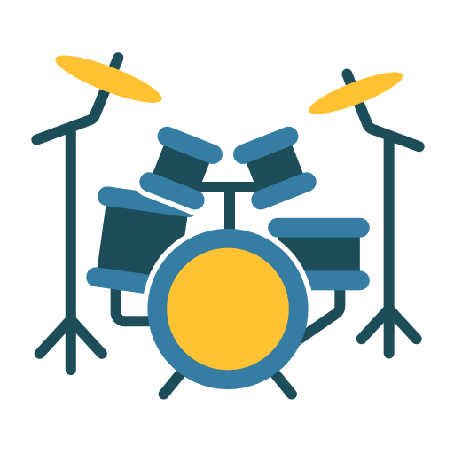 Drum set drums music and multimedia drum icon