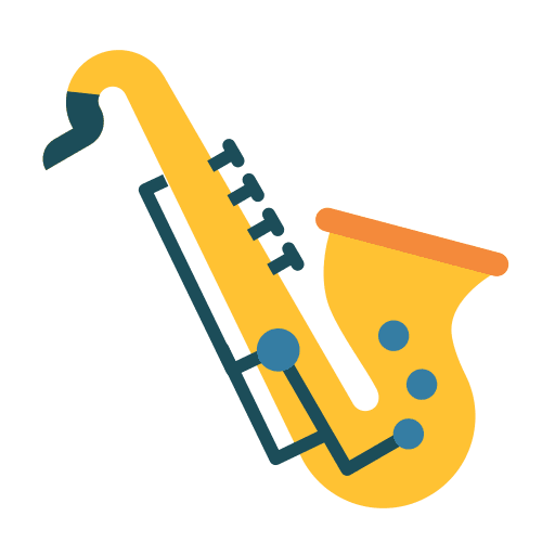 Saxophone music and multimedia music instrument wind icon