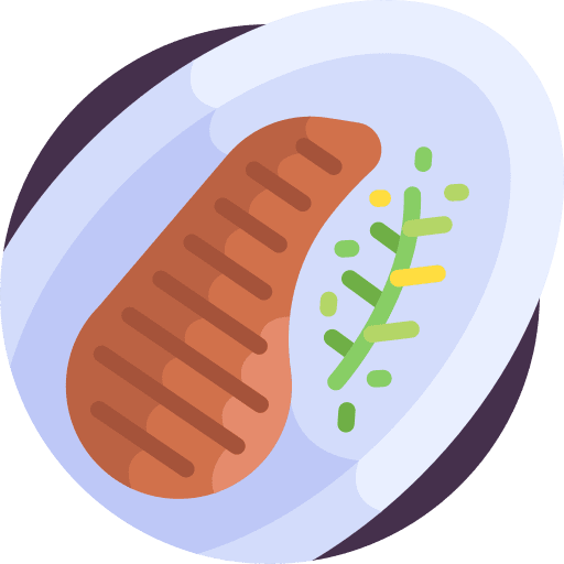 Steak proteins grilled food and restaurant icon Steak proteins grilled food and restaurant icon