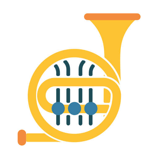 French horn music instrument music and multimedia music icon French horn music instrument music and multimedia music icon