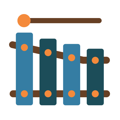 Xylophone percussion instrument childhood musical instrument icon