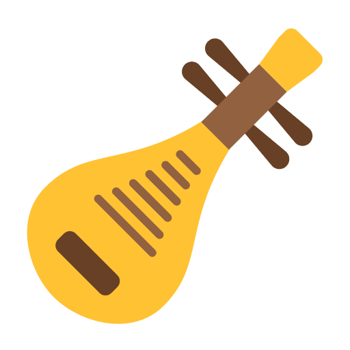 Biwa orchestra oriental musical instrument icon Biwa orchestra oriental musical instrument icon
