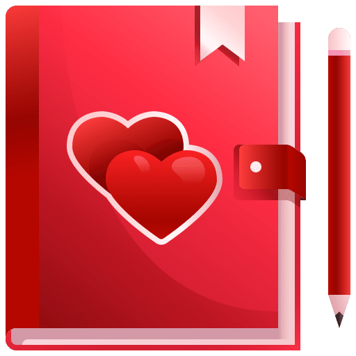Diary heart valentines day schedule icon
