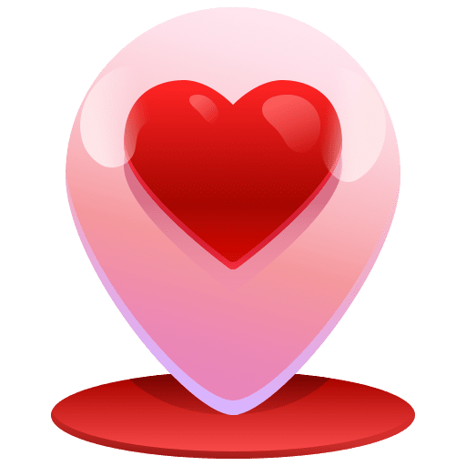 Location location meeting place heart icon