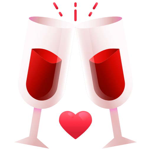 Champagne drink heart love icon Champagne drink heart love icon