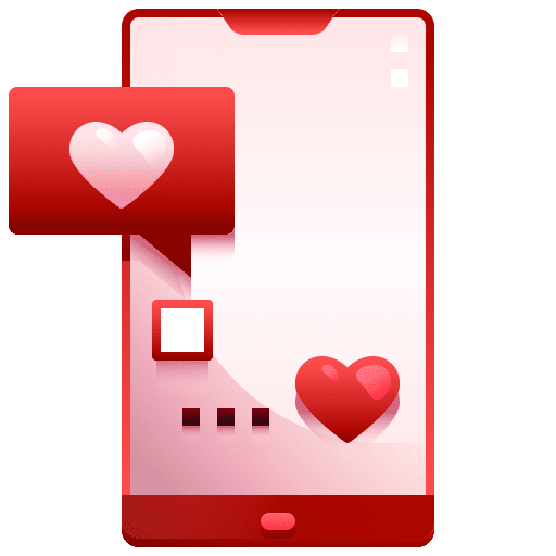 Phone heart message phone icon Phone heart message phone icon