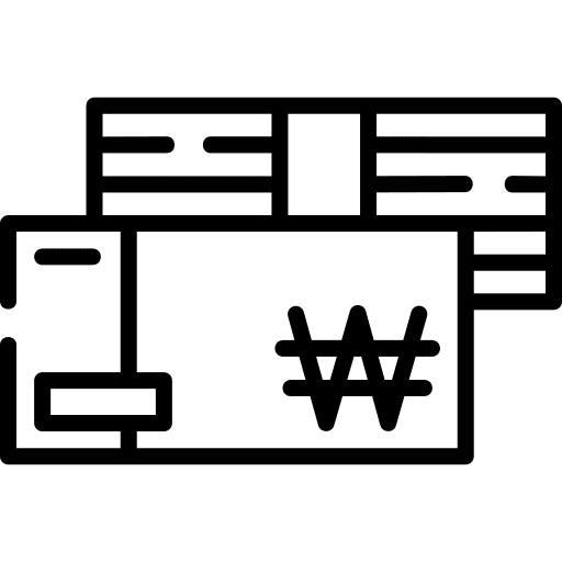 Won business and finance south korea stack icon