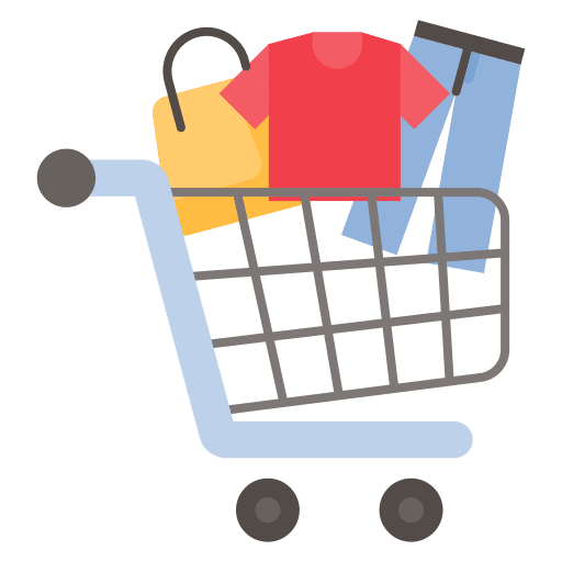 Shopping cart tshirt buy commerce and shopping icon