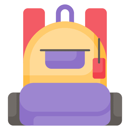 Backpack travel commerce and shopping fashion icon Backpack travel commerce and shopping fashion icon