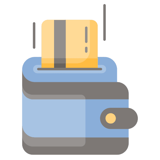Wallet debit card business and finance payment icon Wallet debit card business and finance payment icon