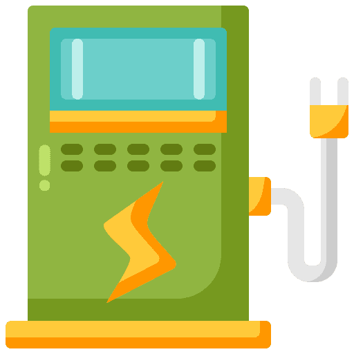 Electric station car charger electricity icon Electric station car charger electricity icon