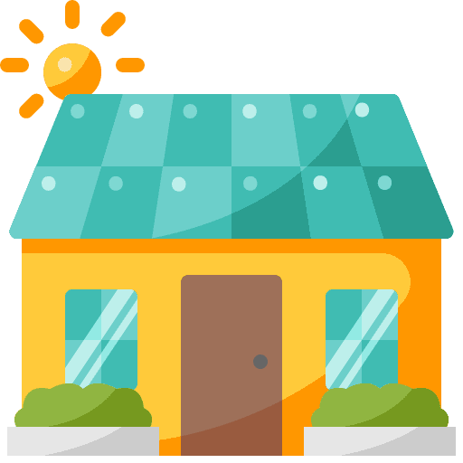 Solar house ecological solar energy smart house icon Solar house ecological solar energy smart house icon