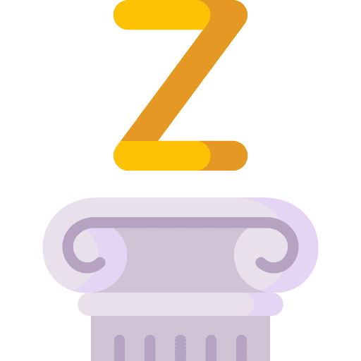 Dseta column alphabet shapes and symbols icon