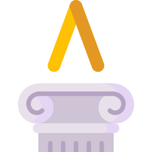 Lambda liberation greek column icon Lambda liberation greek column icon