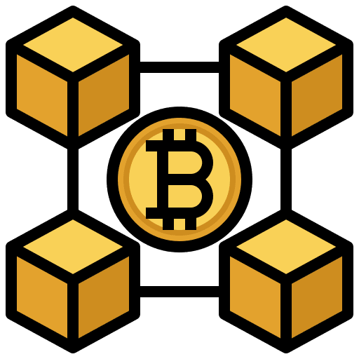 Blockchain coin cryptocurrency blockchain icon Blockchain coin cryptocurrency blockchain icon