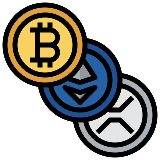 Cryptocurrency bitcoin logo money cash icon