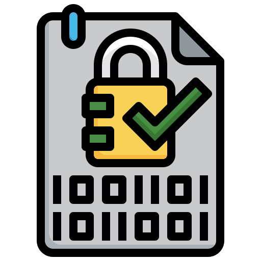 Encrypted business and finance protection lock icon