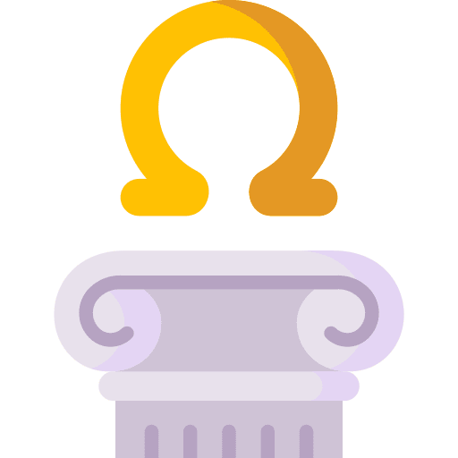 Omega shape column sign icon Omega shape column sign icon
