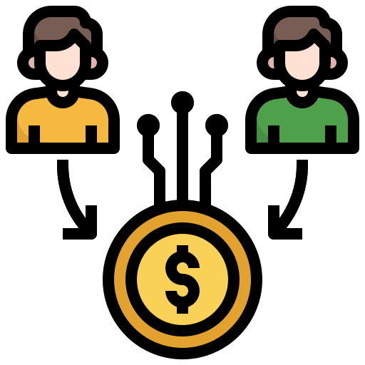 Peer to peer dialogue conversation business and finance icon Peer to peer dialogue conversation business and finance icon