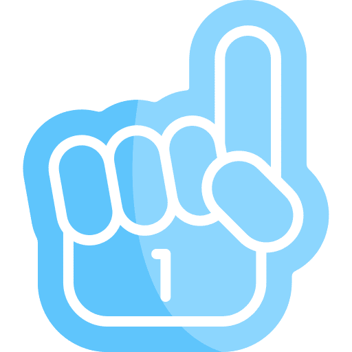 Foam hand number one gestures cheer icon Foam hand number one gestures cheer icon