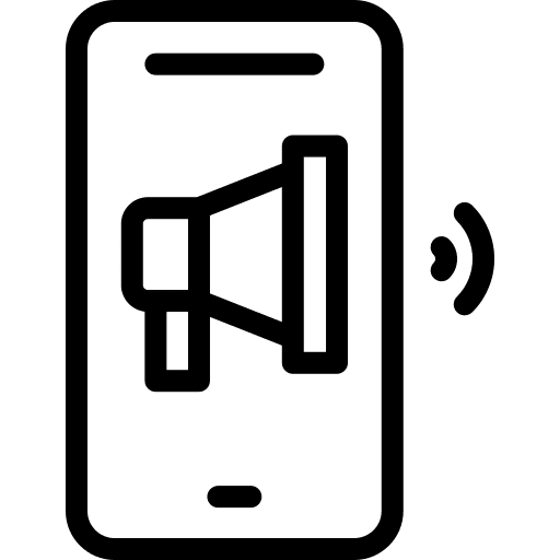 Marketing speaker technology content icon Marketing speaker technology content icon