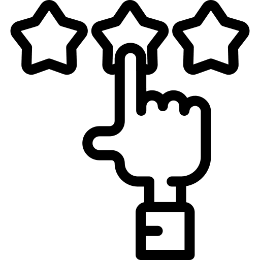 Rating feedback stars hand icon Rating feedback stars hand icon