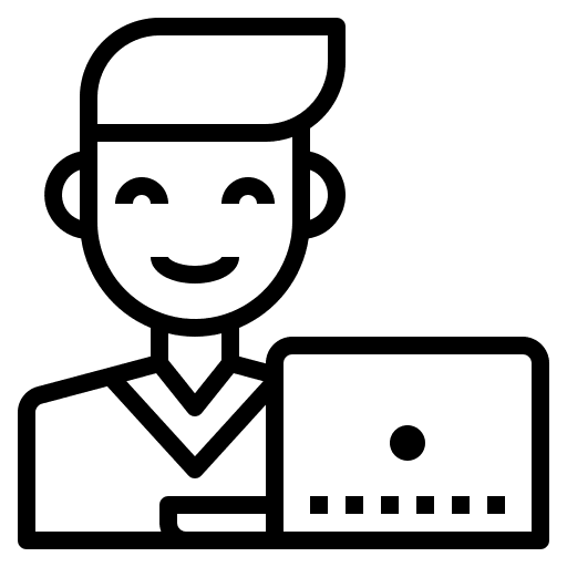 Boy user male studying icon