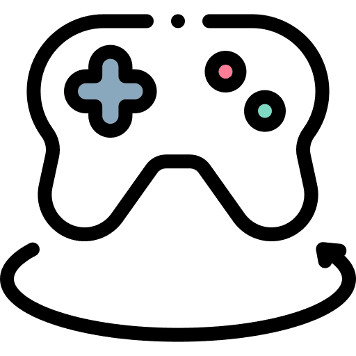 Game controller rotate technology video game icon Game controller rotate technology video game icon