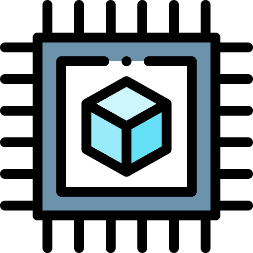 Microchip 3d art and design 3d cube icon Microchip 3d art and design 3d cube icon