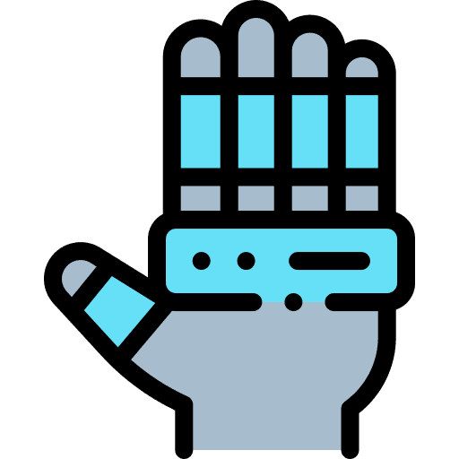 Robotic hand artificial electronics bionic hand icon Robotic hand artificial electronics bionic hand icon