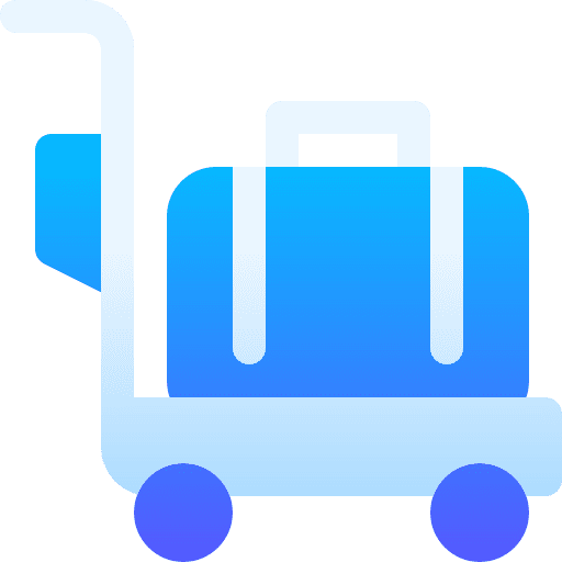 Luggage cart baggage suitcase trolley icon