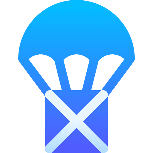Parachute supply delivery crate icon Parachute supply delivery crate icon