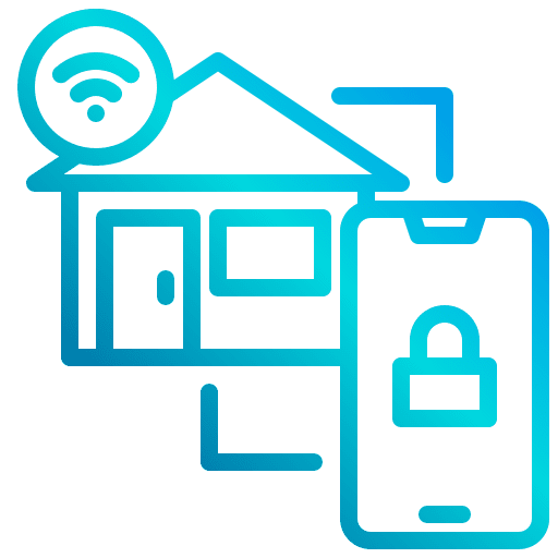 Lock smart home smartphone technology icon