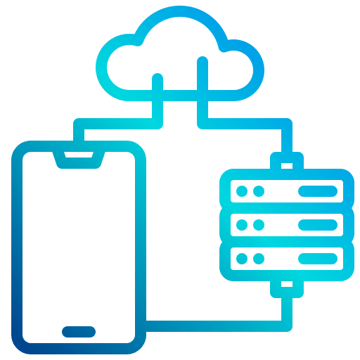 Server monitor data smartphone icon Server monitor data smartphone icon