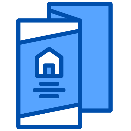 Brochures print files and folders house icon Brochures print files and folders house icon