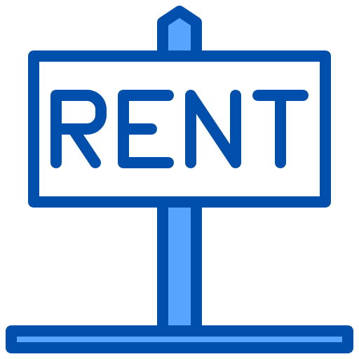 Rent post signs home icon Rent post signs home icon