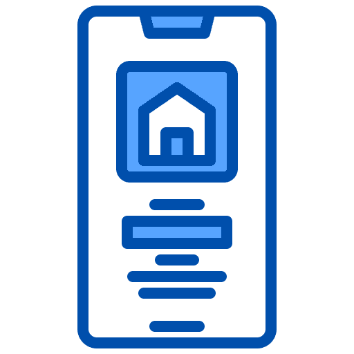 Application smartphone house real estate icon Application smartphone house real estate icon