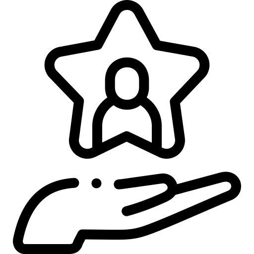 Idol influencer success hand icon