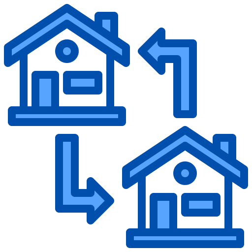 Transfer swap house home exchange icon Transfer swap house home exchange icon