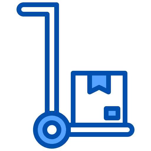 Trolley real estate shipping and delivery house icon Trolley real estate shipping and delivery house icon